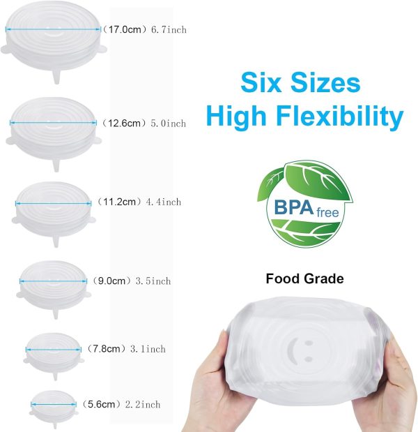 6PCS OstWony Silicone Stretch Lids - Image 2