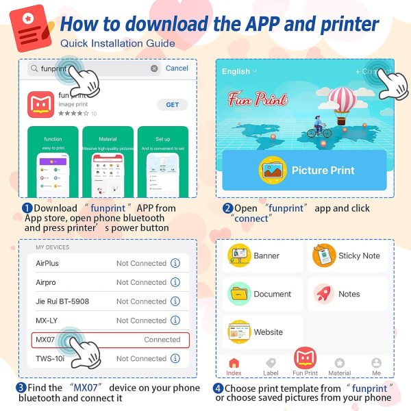 QYCHHJ Mini Printer Portable - Image 2