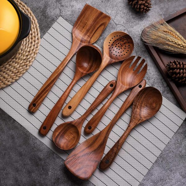 Zulay Kitchen 6-Piece Wooden Spoons - Image 5